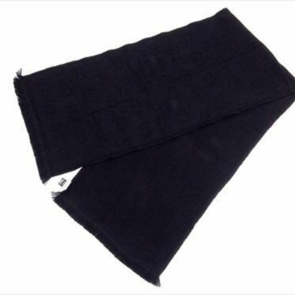 Dior Homme Scarf Black Wool 100% Mens Authentic Used - Picture 4 of 6